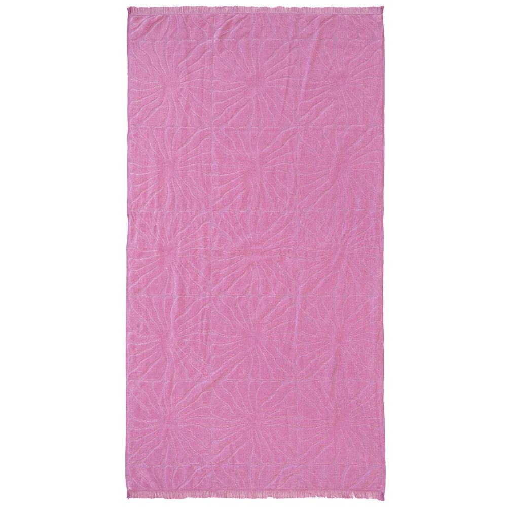 Premium HiLo Beach Towel - Soft, Absorbent & Quick-Drying - Dandy Orchid by Bambury - Perfect for Pool, Beach, Yoga & Travel