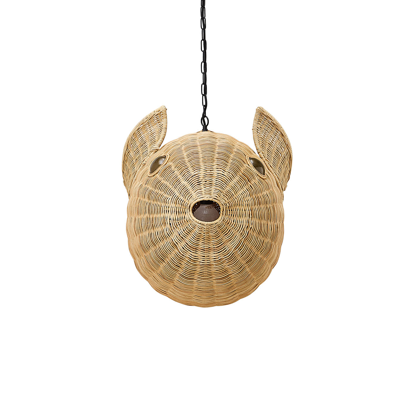 Wicker Blowfish Medium Pendant Light - Handwoven Rattan Chandelier for Coastal, Boho, or Beach House Decor - Perfect for Living Room, Bedroom, or Dining Area Lighting