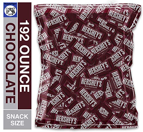 Hershey's Milk Chocolate Snack Size Bars Bulk Pack - 192 Ounce (12 lbs) - Individually Wrapped Candy for Halloween, Parties, Office Snacks & Gift Baskets