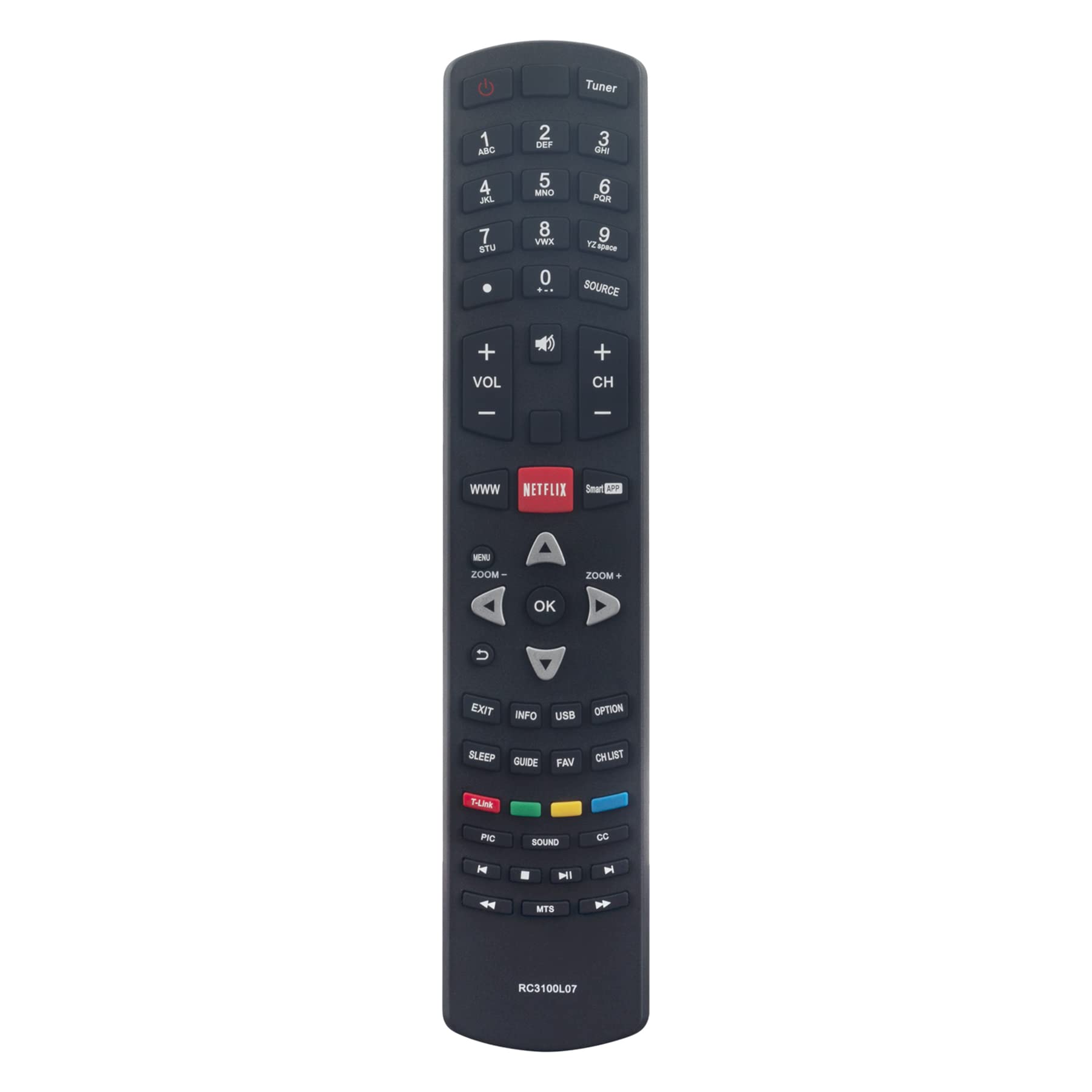 AIDITIYMI RC3100L07 Replacement Remote Control for TCL Smart LED LCD HDTV - Compatible with Netflix & T-Link Smart App | Perfect for Home Entertainment & Streaming