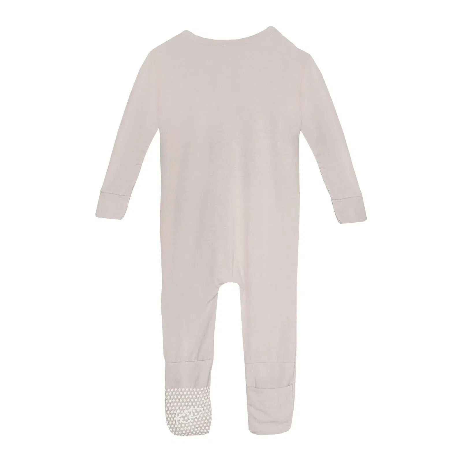 Kickee Baby Zipper Convertible Sleeper - Soft Organic Cotton Footie Pajamas for Boys & Girls (Latte) | Perfect for Nursery, Sleepovers & Travel