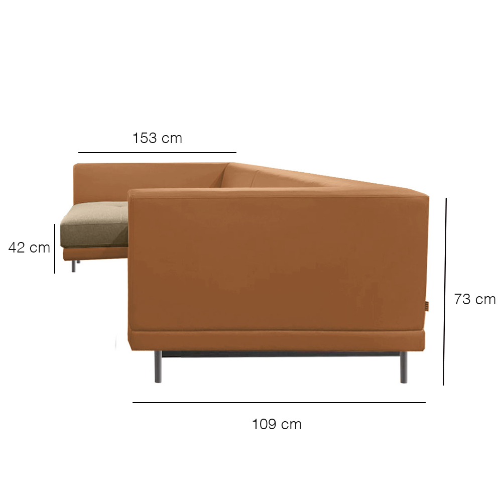 Stylish Hemlock Duo Left Chaise Sofa - Modern Sectional Couch for Living Room, Lounge & Family Room Comfort