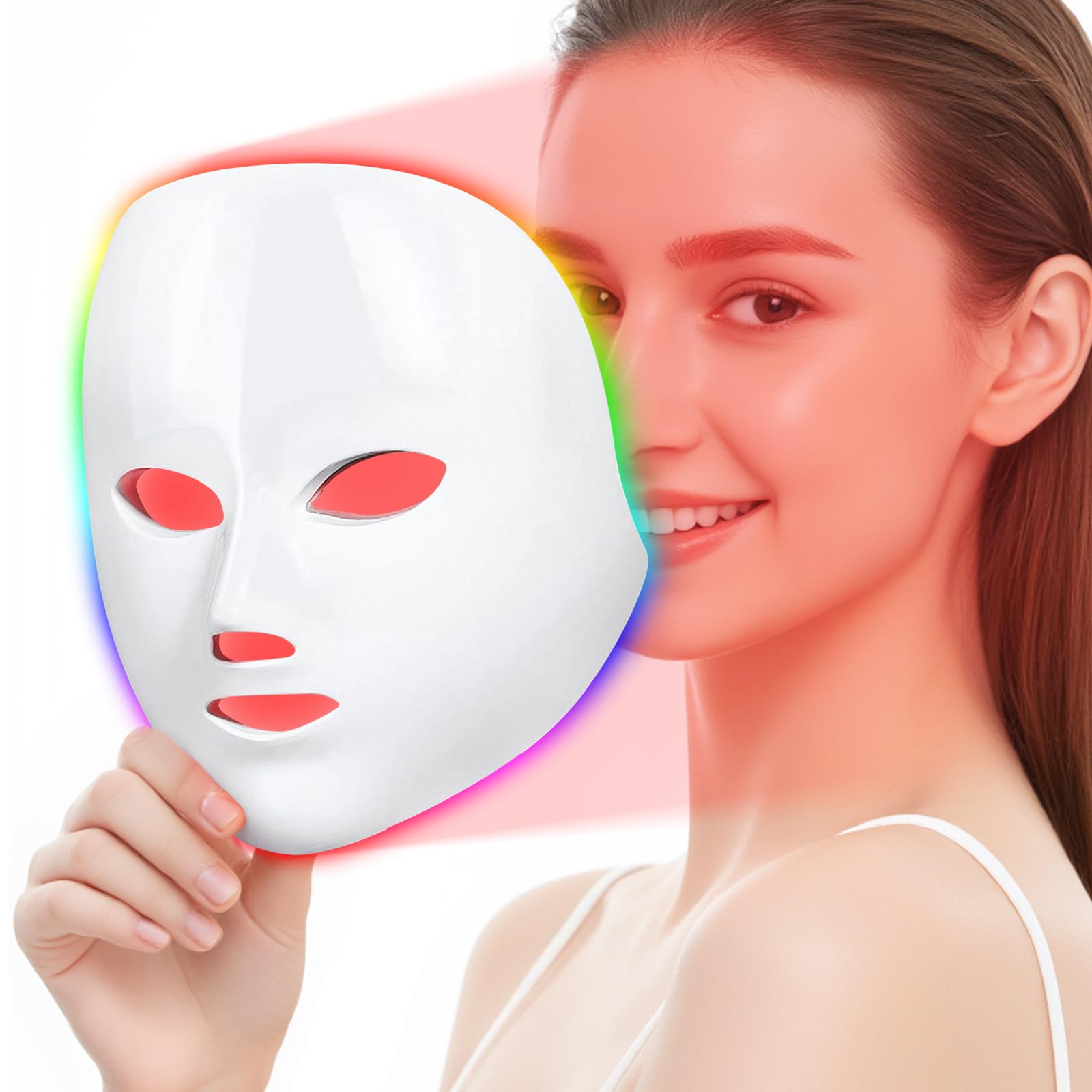 Red Light Therapy Mask for Face - 7 Color LED Light Therapy Facial Mask for Skin Rejuvenation & Anti-Aging | Perfect for Home Spa & Acne Treatment