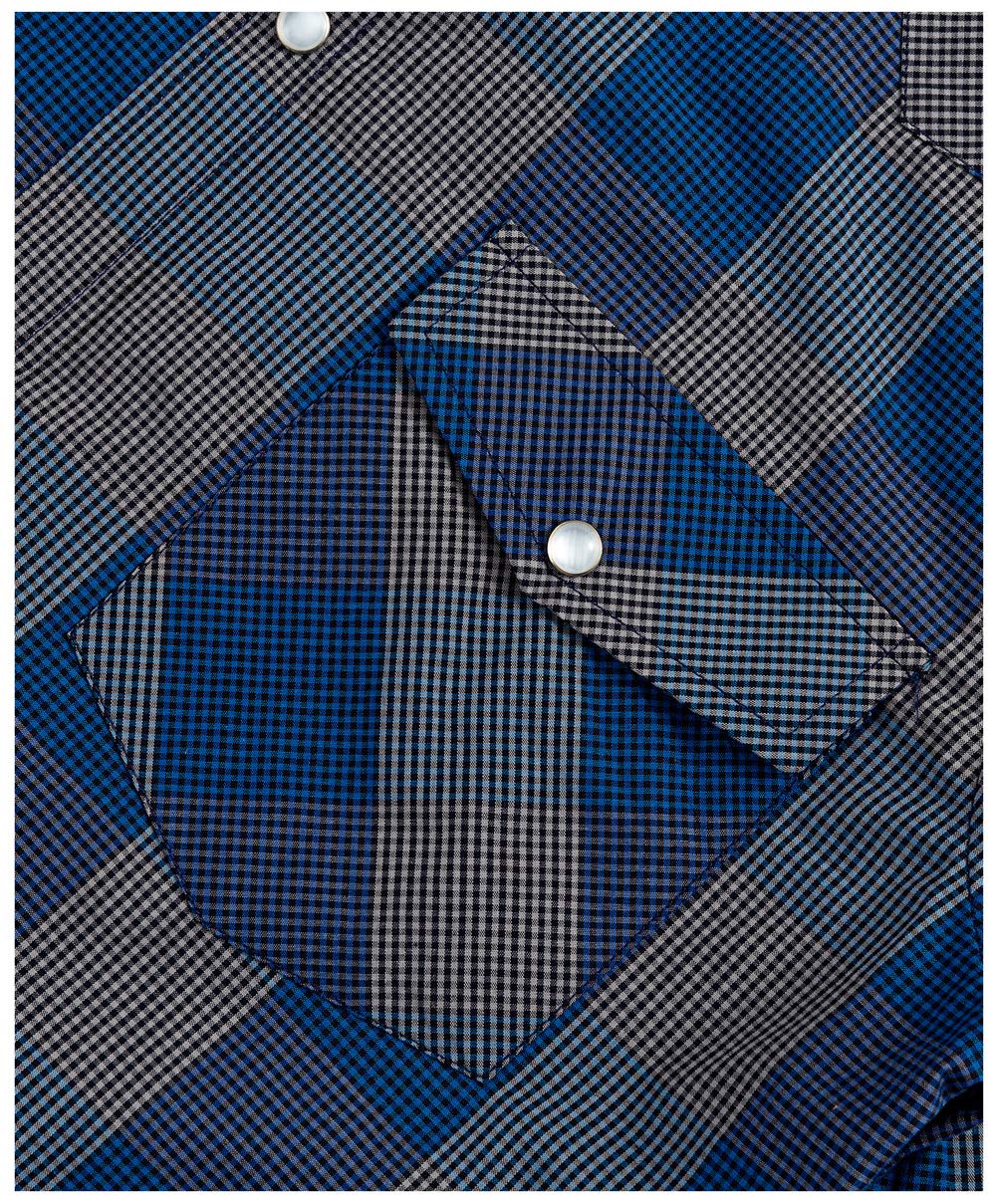 **Men's Western Snap Button Plaid Long Sleeve Shirts - Regular Fit Casual Shirt for Cowboy, Rodeo & Outdoor Wear**
