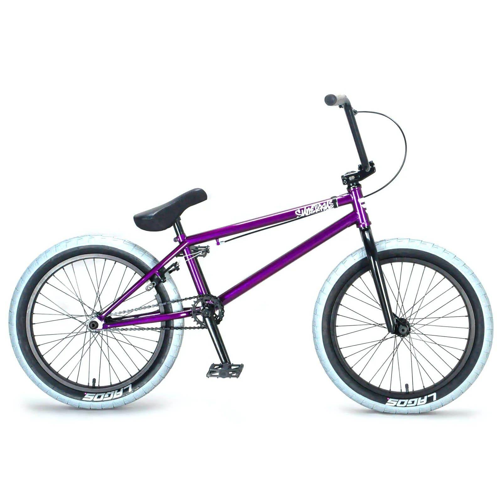 20 Inch BMX Wheelie Bike for Kids & Adults - Superkush Stunt Bike with Purple Frame - Perfect for Street Tricks, Wheelie Practice & Freestyle Riding