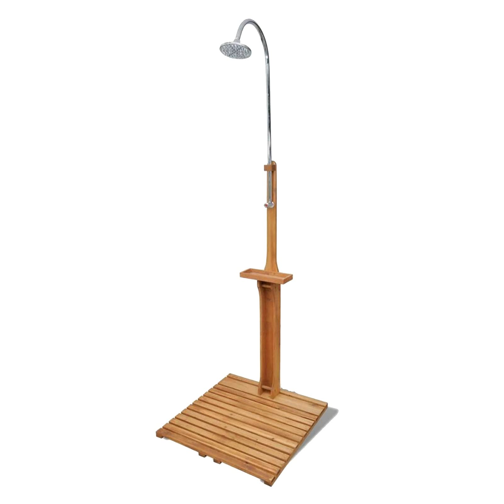 Portable Outdoor Shower with Adjustable Pressure - Lightweight Wooden Design for Camping, Beach, Garden & RV Use