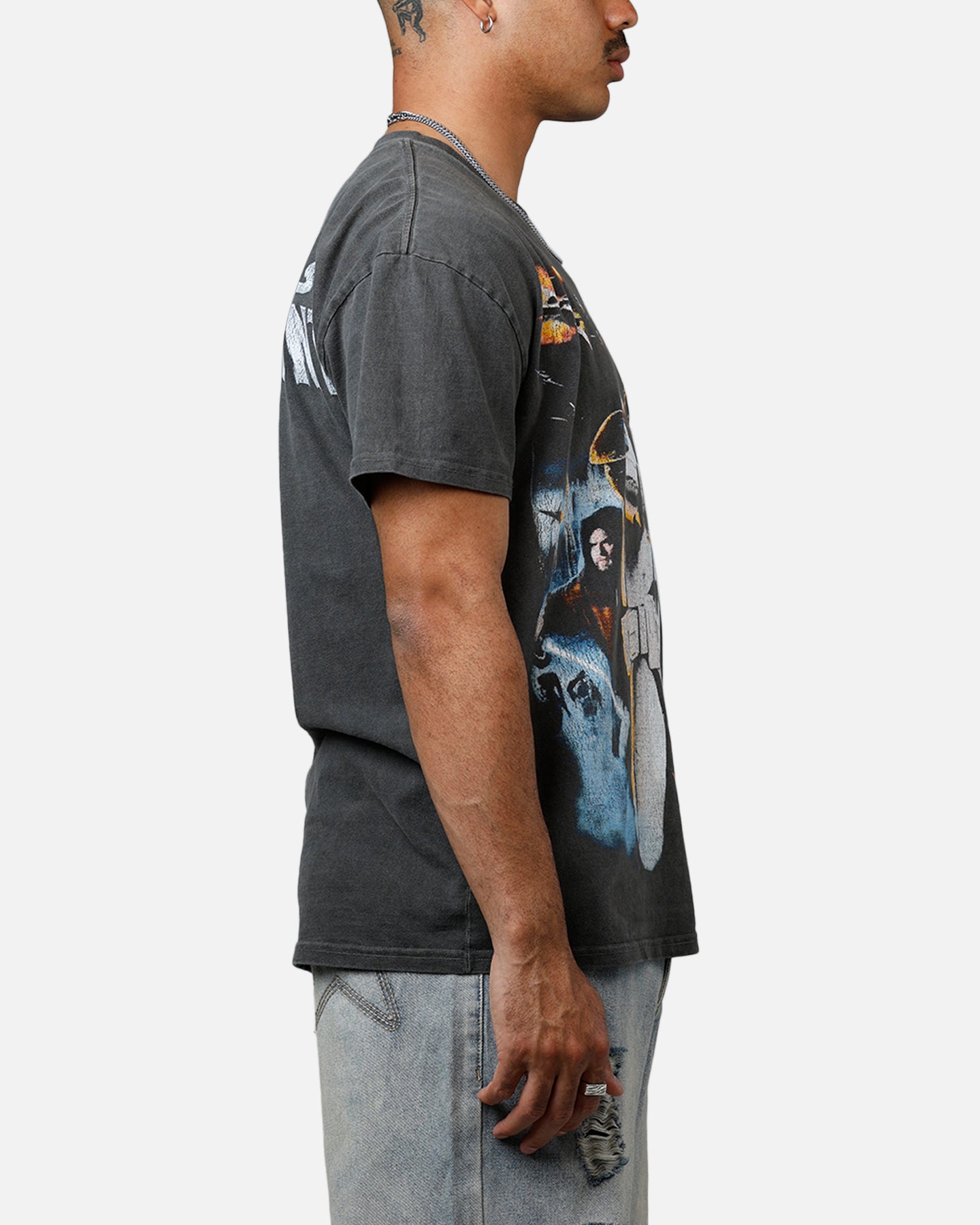 Star Wars Battlefront 2 Heavyweight Cotton T-Shirt | Officially Licensed Graphic Tee | Men's Black Washed Vintage Style Shirt | Perfect for Cosplay, Gaming Events & Casual Wear