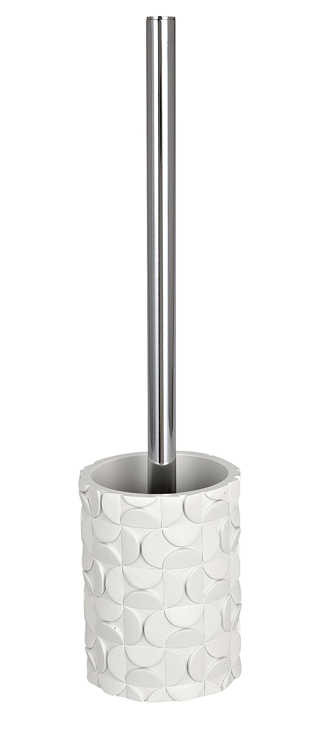 Wenko Structure 19417100 Modern White Toilet Brush Holder - Bathroom Storage Organizer for Home, Hotel & Office Use