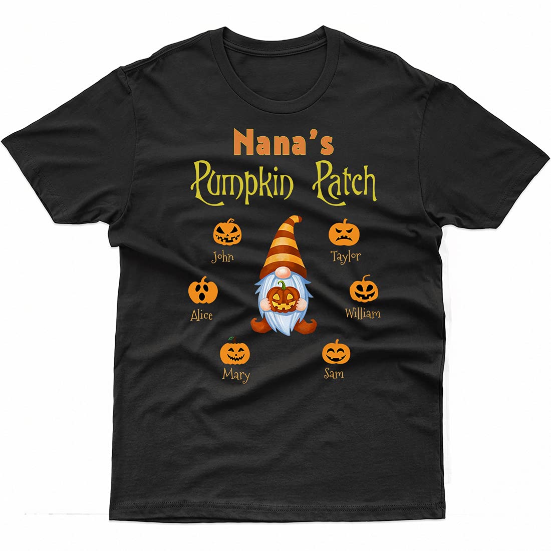Halloween T-Shirts for Women & Men - Funny Cute Pumpkin Witch Design with Custom Name (Grandma, Teacher Costume Ideas) | Perfect for Halloween Parties, Trick or Treating & Spooky Season Outfits