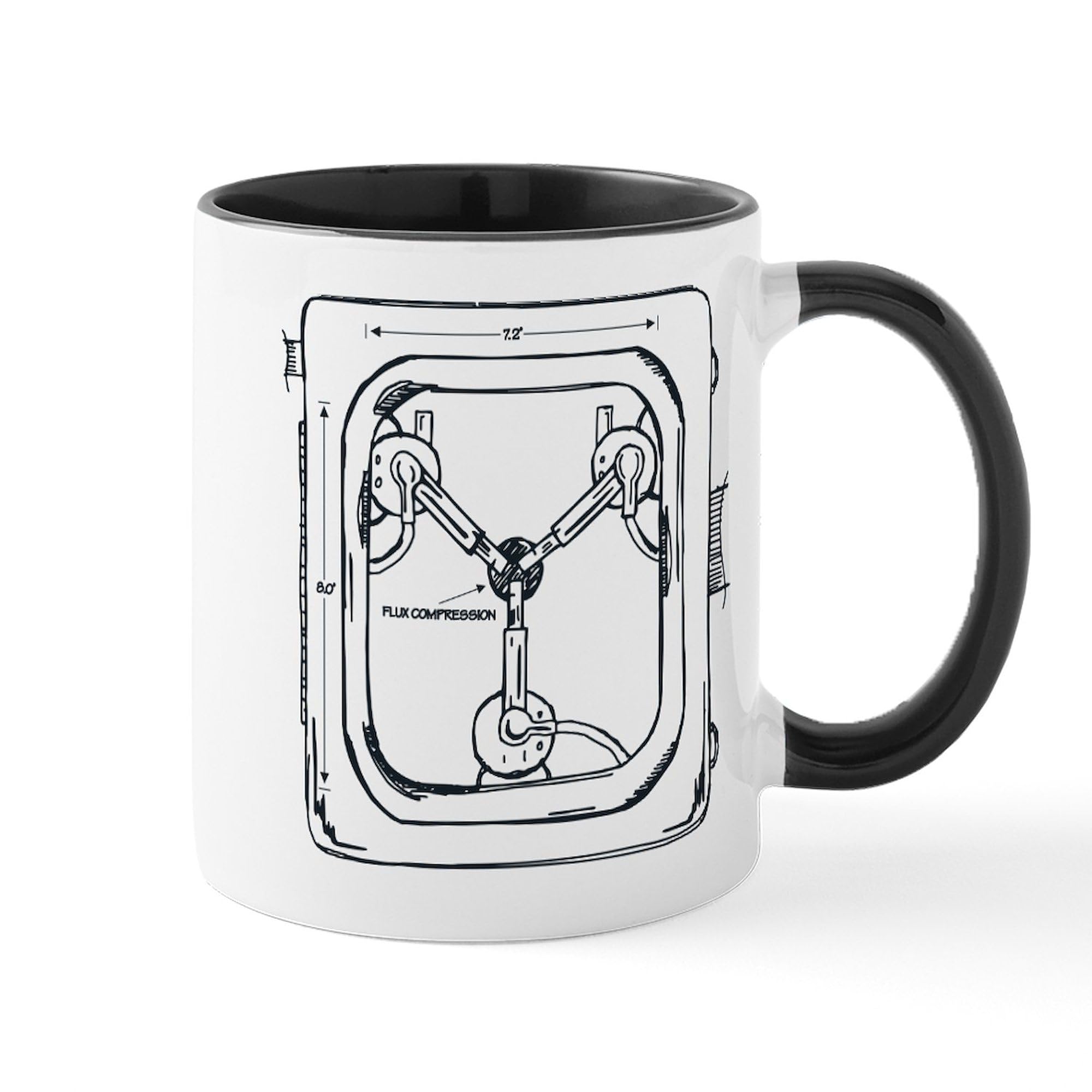 Flux Capacitor Ceramic Coffee Mug 11 oz (325 ml) - Back to The Future Inspired Coffee Cup for Movie Fans, Office & Home Use