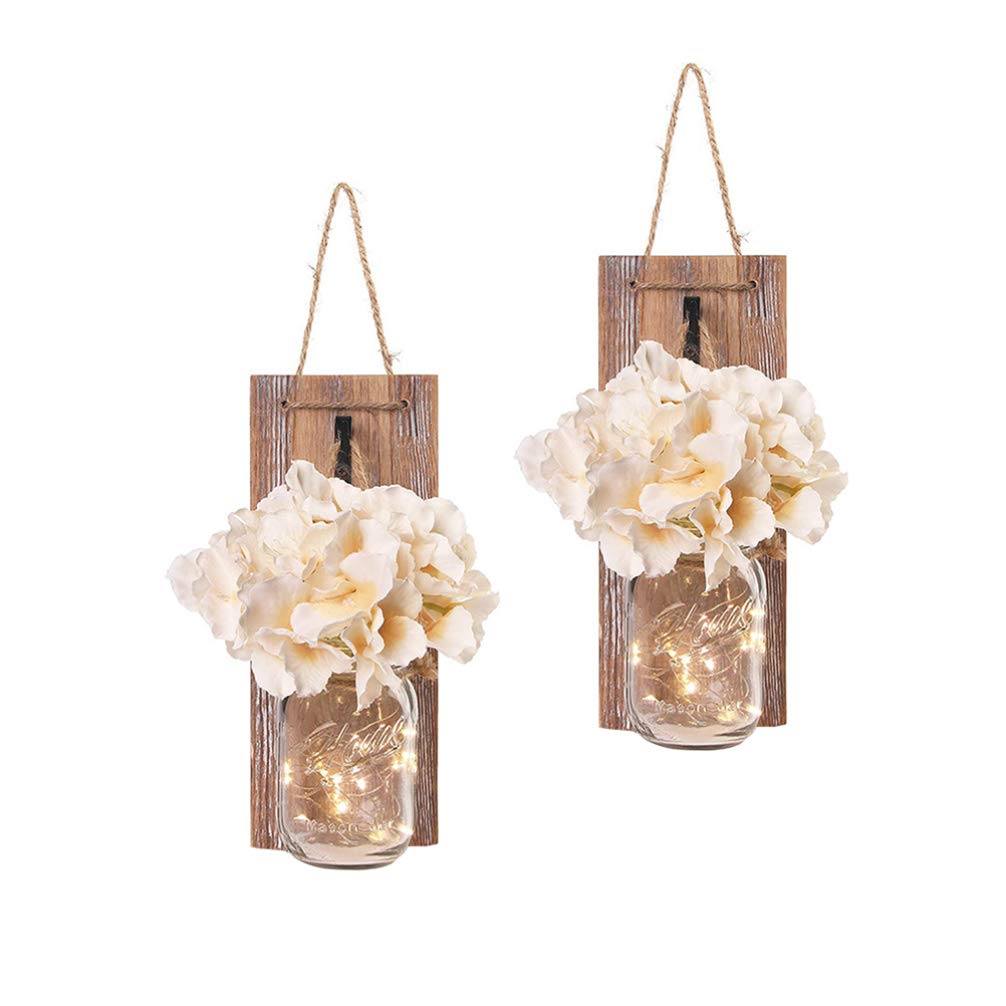 WINOMO Rustic Wooden Wall Hanging Decor with LED String Lights - Vintage Farmhouse Wall Art 10.22x5.31 Inch for Modern Living Room, Bedroom, Office & Wedding Decor - Perfect for Cozy Home Ambiance and Romantic Lighting