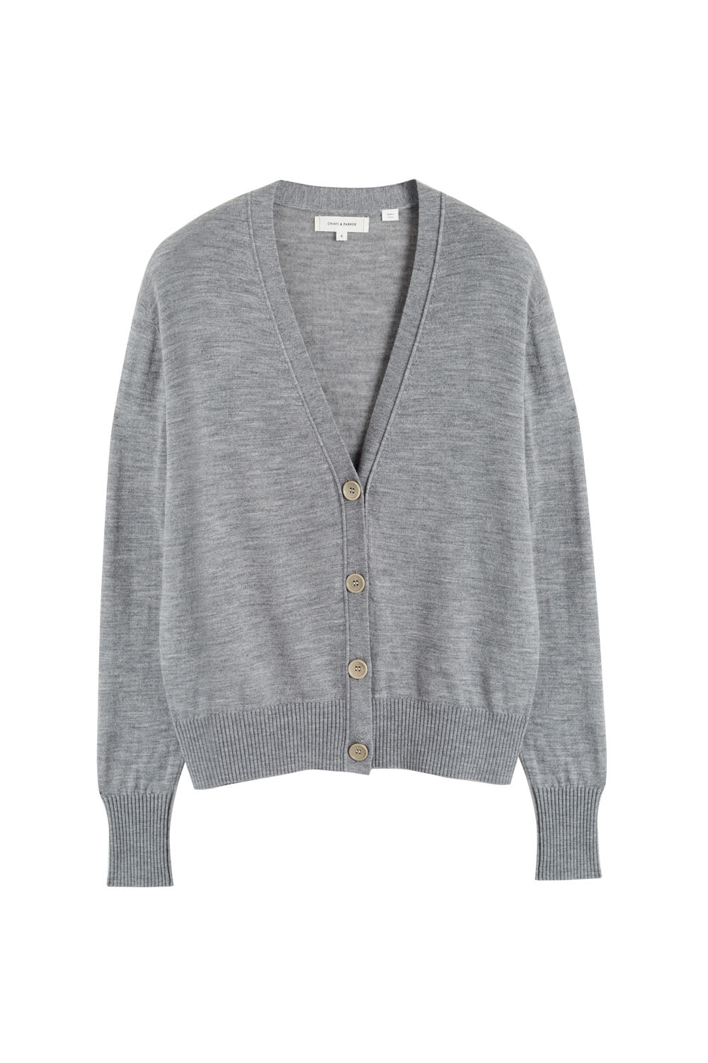Premium Grey Pure Merino Wool Cardigan for Women - Soft & Warm Winter Sweater - Perfect for Office, Travel & Casual Outfits