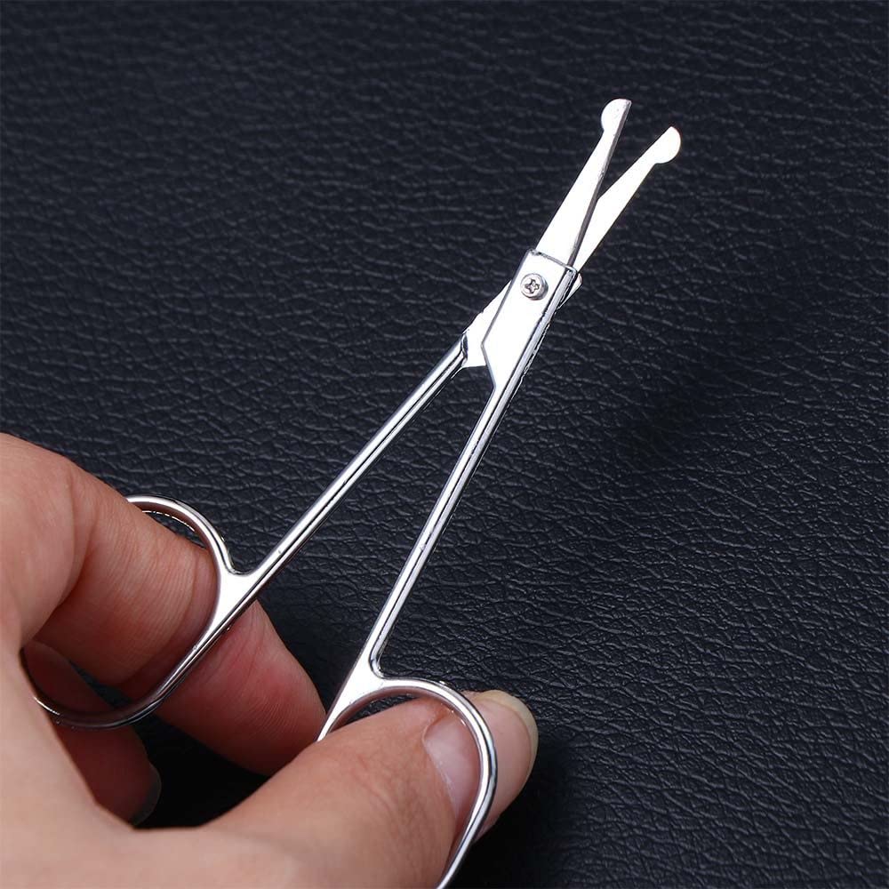 Professional Stainless Steel Round Tip Eyebrow & Nose Hair Scissors - Precision Grooming Tool for Eyebrows, Eyelashes, Facial Hair Trimming - Perfect for Home Salon & Travel Grooming Kit