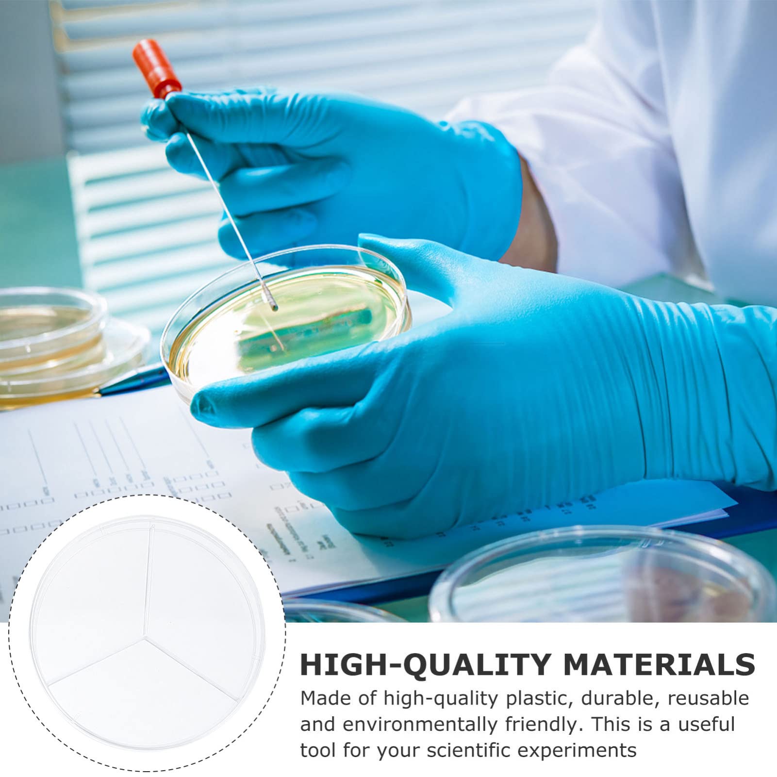 10pcs Plastic Petri Dishes with Lids - Laboratory Grade for Science Projects, Cell Culture, Bacteria Growing | Ideal for School Labs, Home Science Experiments & Microbiology Studies