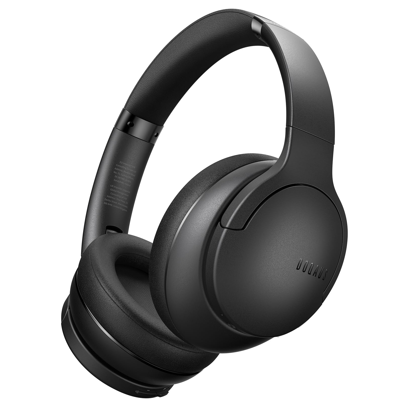 DOQAUS Wireless Over-Ear Headphones with 90H Playtime, Bluetooth 5.0, HiFi Stereo Sound & Deep Bass - Built-in Mic, 3 EQ Modes, Foldable Design for iPhone, Android, PC - Perfect for Travel, Office, Gaming & Home Entertainment (Black)