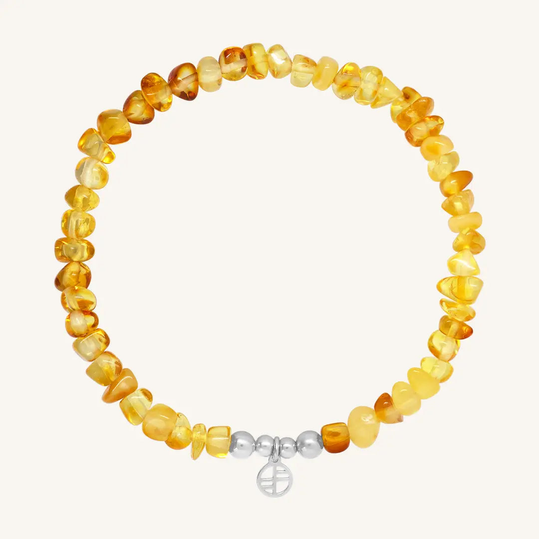 Abundance Amber Stone Bracelet - Natural Healing Crystal for Stress Relief & Positive Energy - Perfect for Meditation, Yoga & Spiritual Wellness