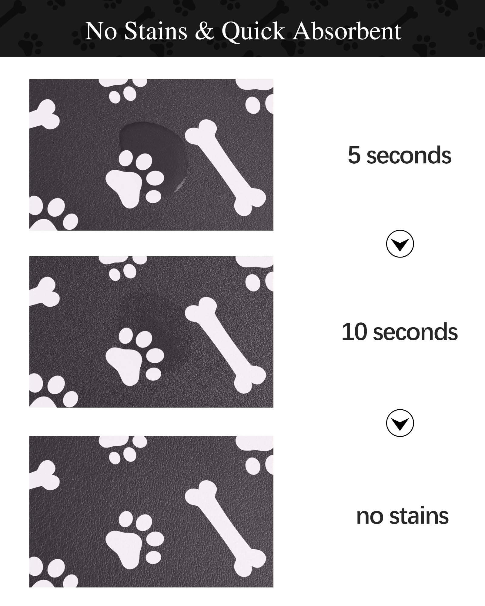 Premium Quick Absorbent Pet Food Mat for Dogs & Cats - 13