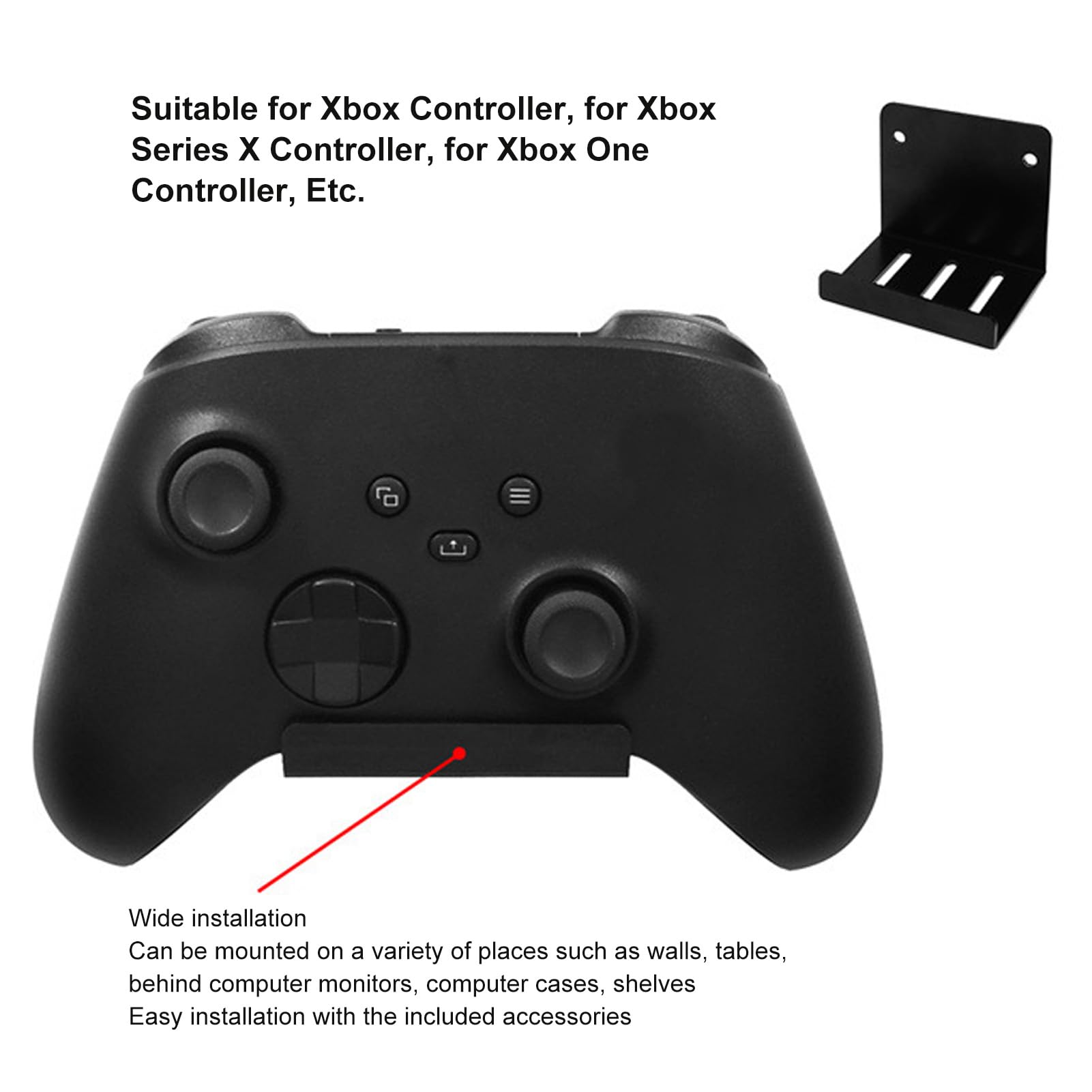 Metal Gamepad Controller Stand with Adhesive & Screws for Xbox Series X & One - Perfect for Gaming Setup & Organized Storage