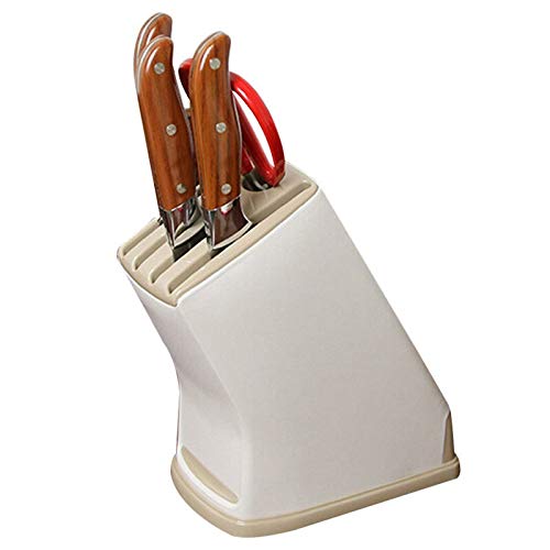 Gray Plastic Kitchen Knife Holder - Multifunctional Storage Rack for Knives & Kitchen Tools | Compact Countertop Organizer for Home Chefs & Cooking Enthusiasts | Perfect for Small Kitchens, Food Prep Stations & Cooking Classes