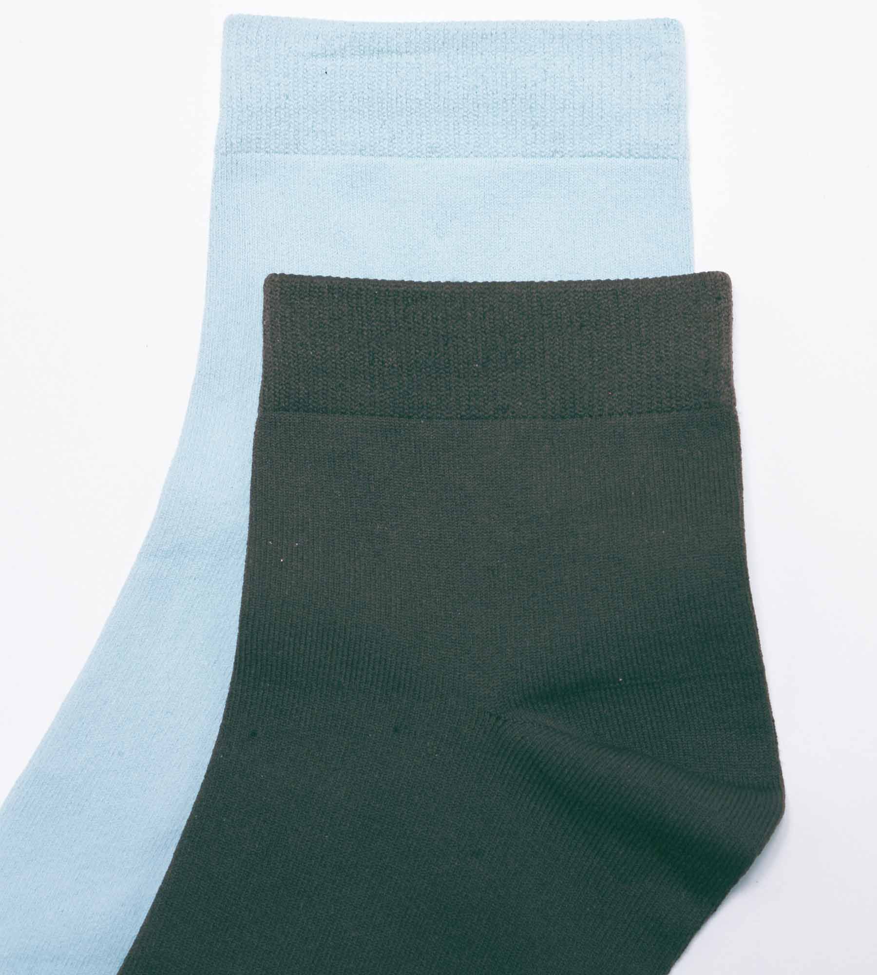 2 Pairs Women's Microfiber Socks in Green & Blue - Dim Skin - Soft & Breathable for Everyday Comfort, Yoga, Running & Lounge Wear