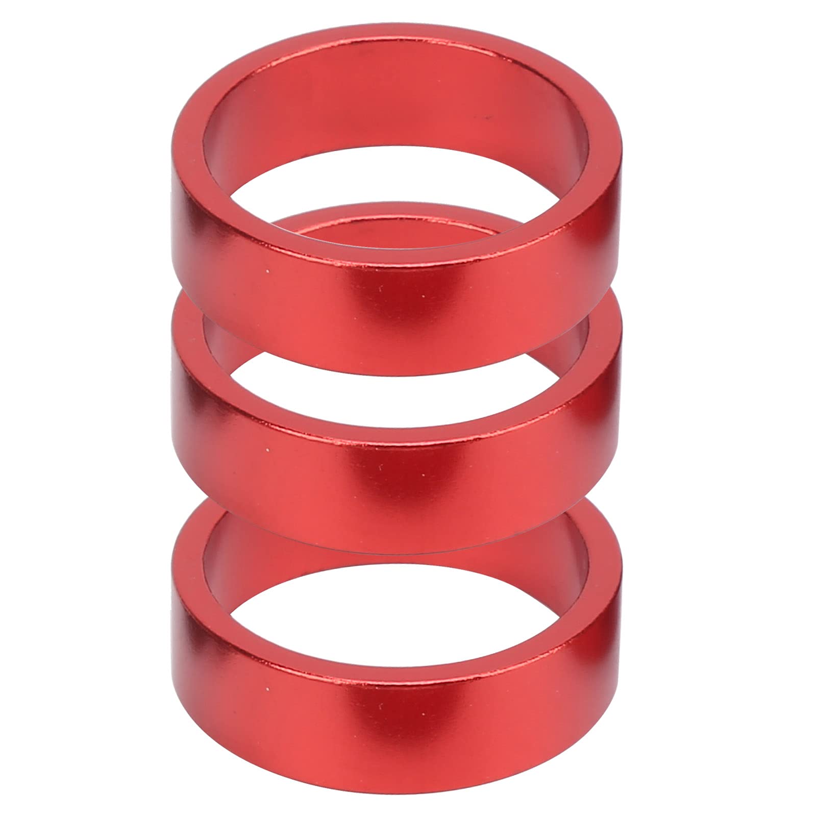 Dilwe 6Pcs Aluminum Alloy Bicycle Headset Spacers - Bike Handlebar Stem Spacers for Mountain Bike, Road Bike & BMX (Red) - Perfect for Bike Maintenance, Upgrades & Customization