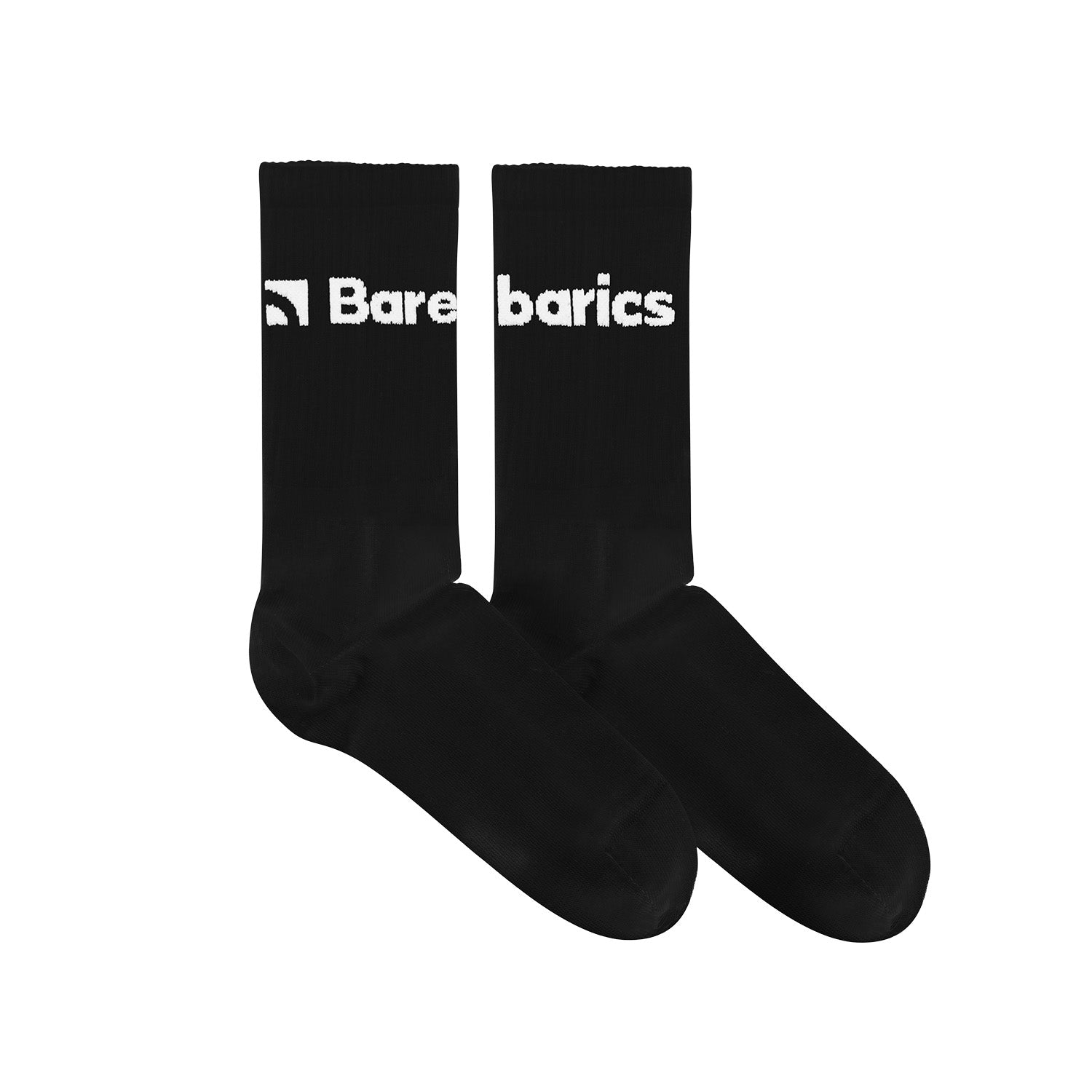 Barebarics Barefoot Socks Crew - Black with Big Logo (3 Pack) - Comfortable Minimalist Socks for Running, Yoga & Everyday Wear