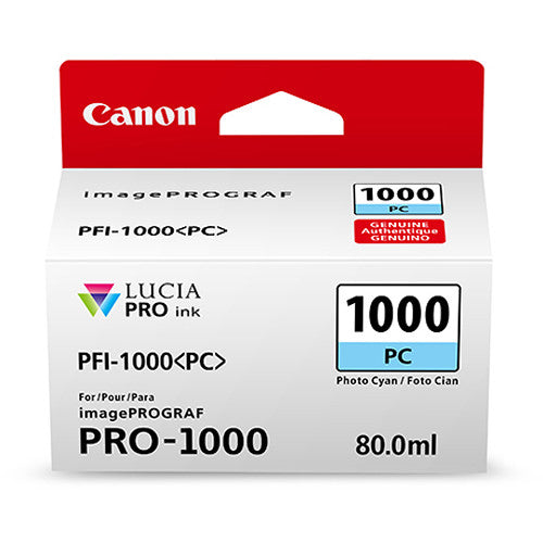 Canon PFI 1000 PC LUCIA PRO Photo Cyan Ink Tank 80ml - High-Quality Printer Ink for Professional Photography & Graphic Design - Perfect for Epson, HP Printers & Photo Labs