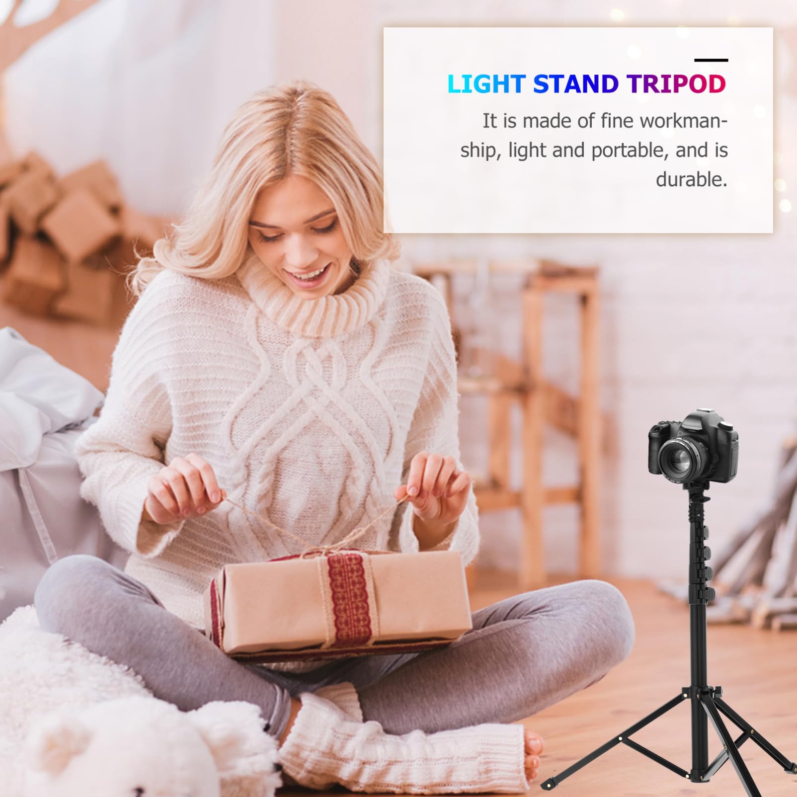 Veemoon Mini Tripod Stand for Phone & Camera - Adjustable Desktop Tripod Holder with Reflector, Light Stand & Phone Mount - Perfect for Photography, Video Shooting & Vlogging