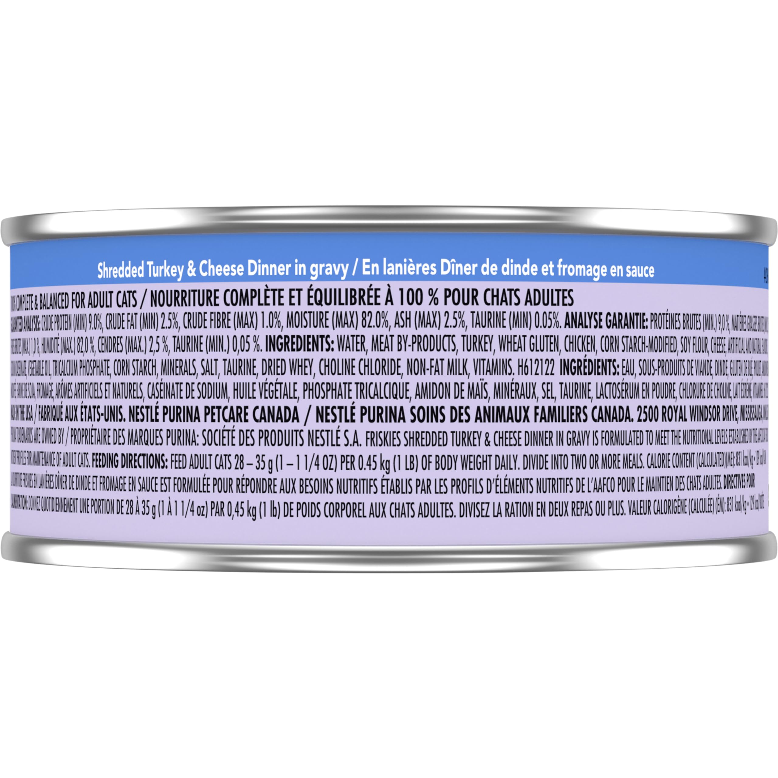 Friskies Shredded Wet Cat Food with Turkey & Cheese in Gravy - 24 Pack (156g Cans) | High Protein Meal for Adult Cats | Perfect for Picky Eaters & Daily Feeding
