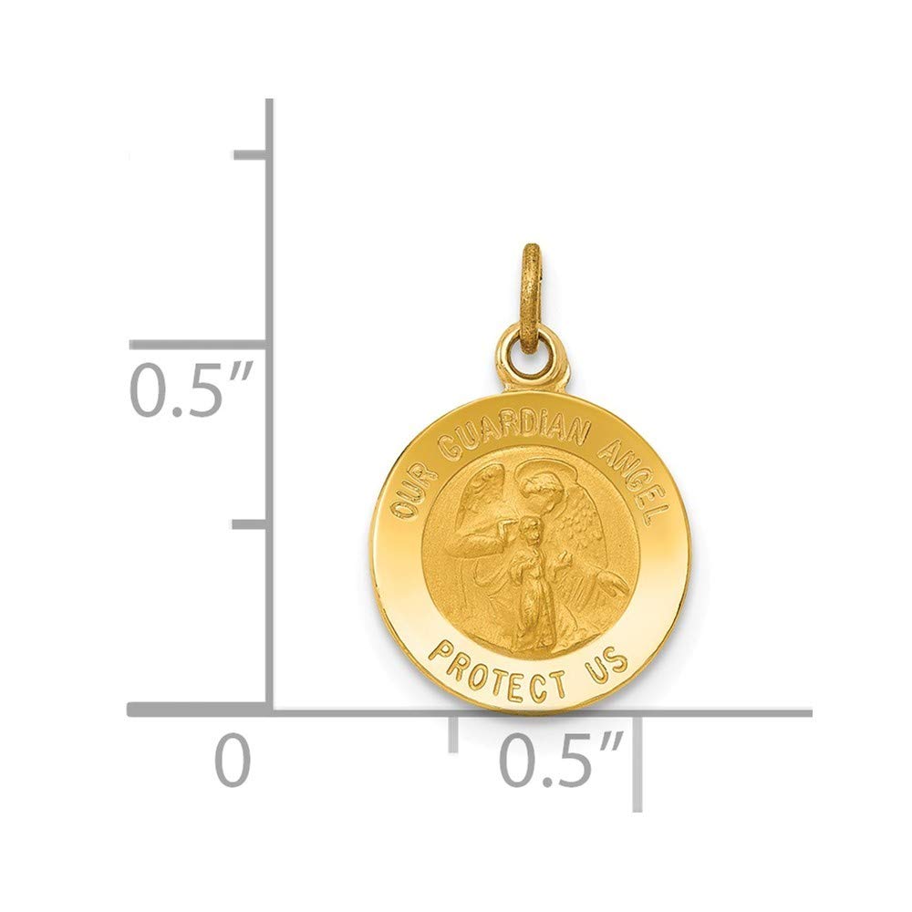 14K Yellow Gold Guardian Angel Medal Charm - Roy Rose Jewelry for Protection & Blessing | Perfect for Necklaces, Bracelets & Gifts for Baptism, First Communion, Birthdays