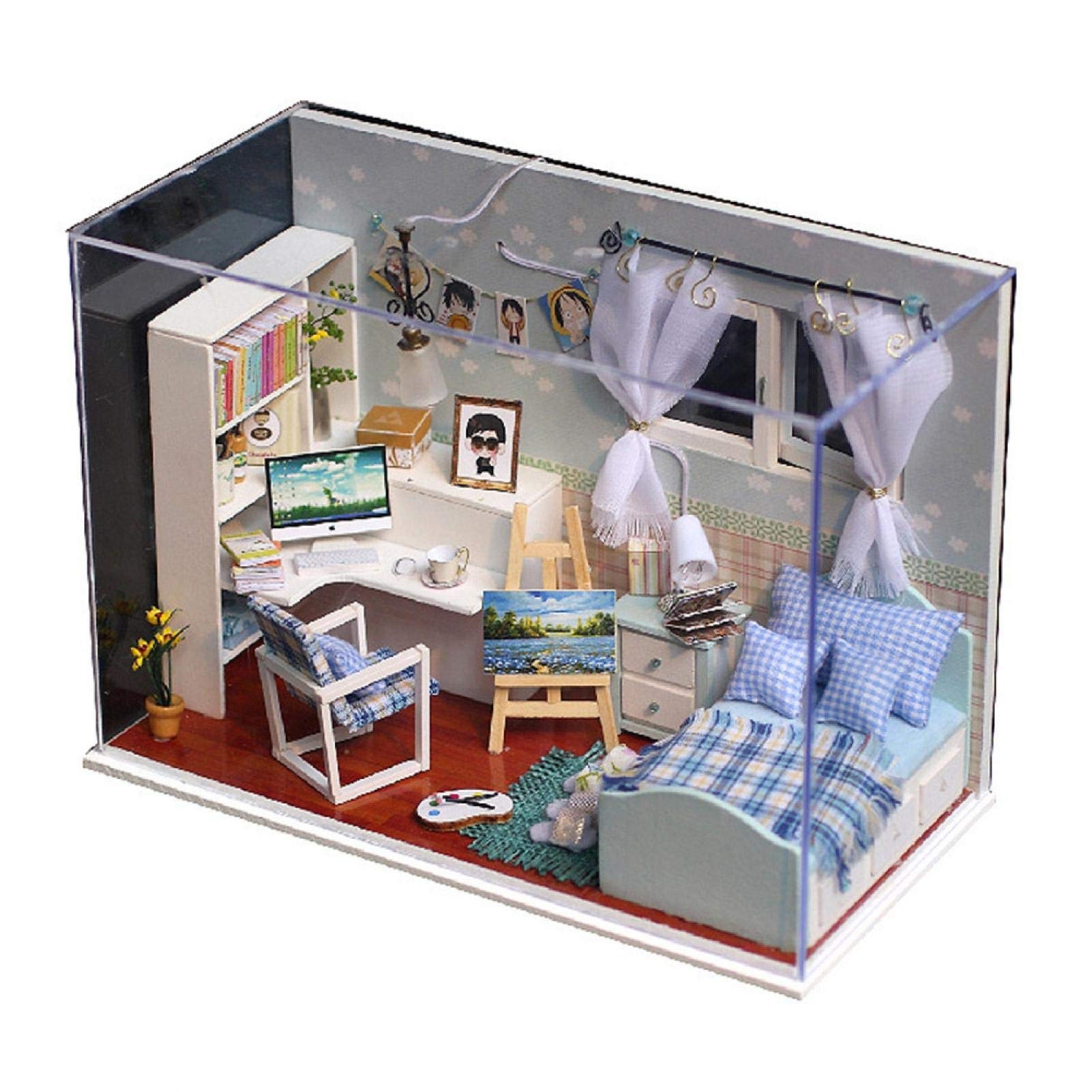 Oubit DIY Dollhouse Kit - Miniature Wooden House Model for Kids & Adults - Creative Craft Gift for Birthday, Christmas & Home Decor - Perfect for DIY Enthusiasts & Miniature Collectors