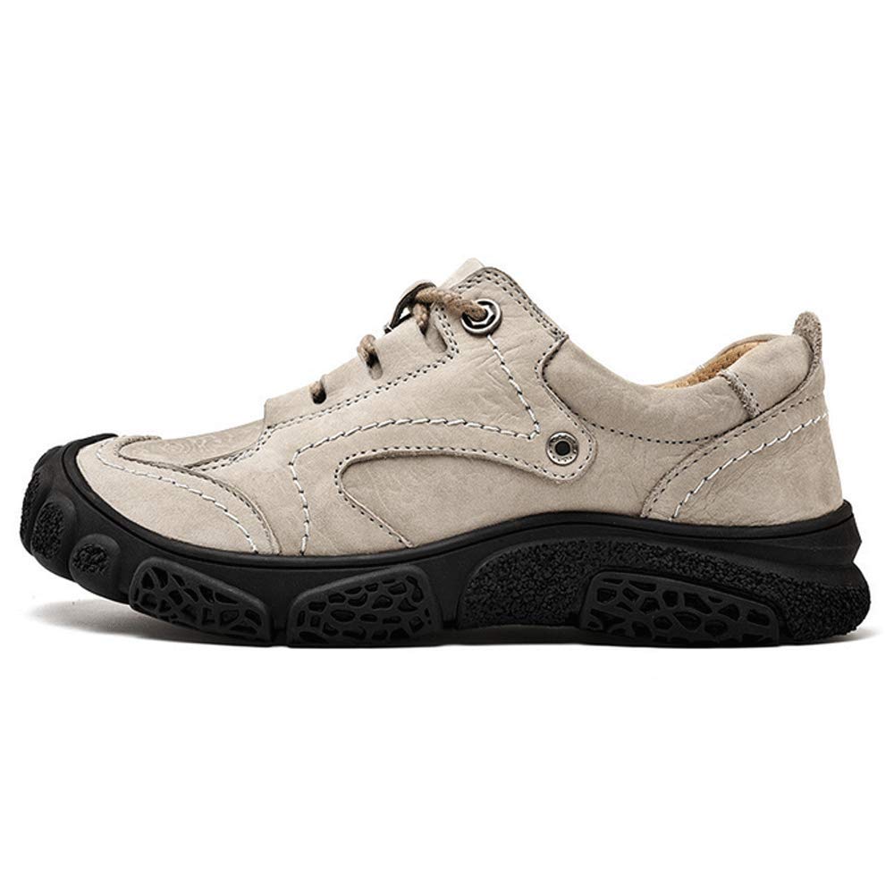 **FACAI Men's Hiking Sneakers - Outdoor Mountain Trekking Boots for Men, Breathable Soft Rubber Leather Tactical Shoes, Brown, Size 44 - Perfect for Hiking, Camping & Outdoor Adventures**