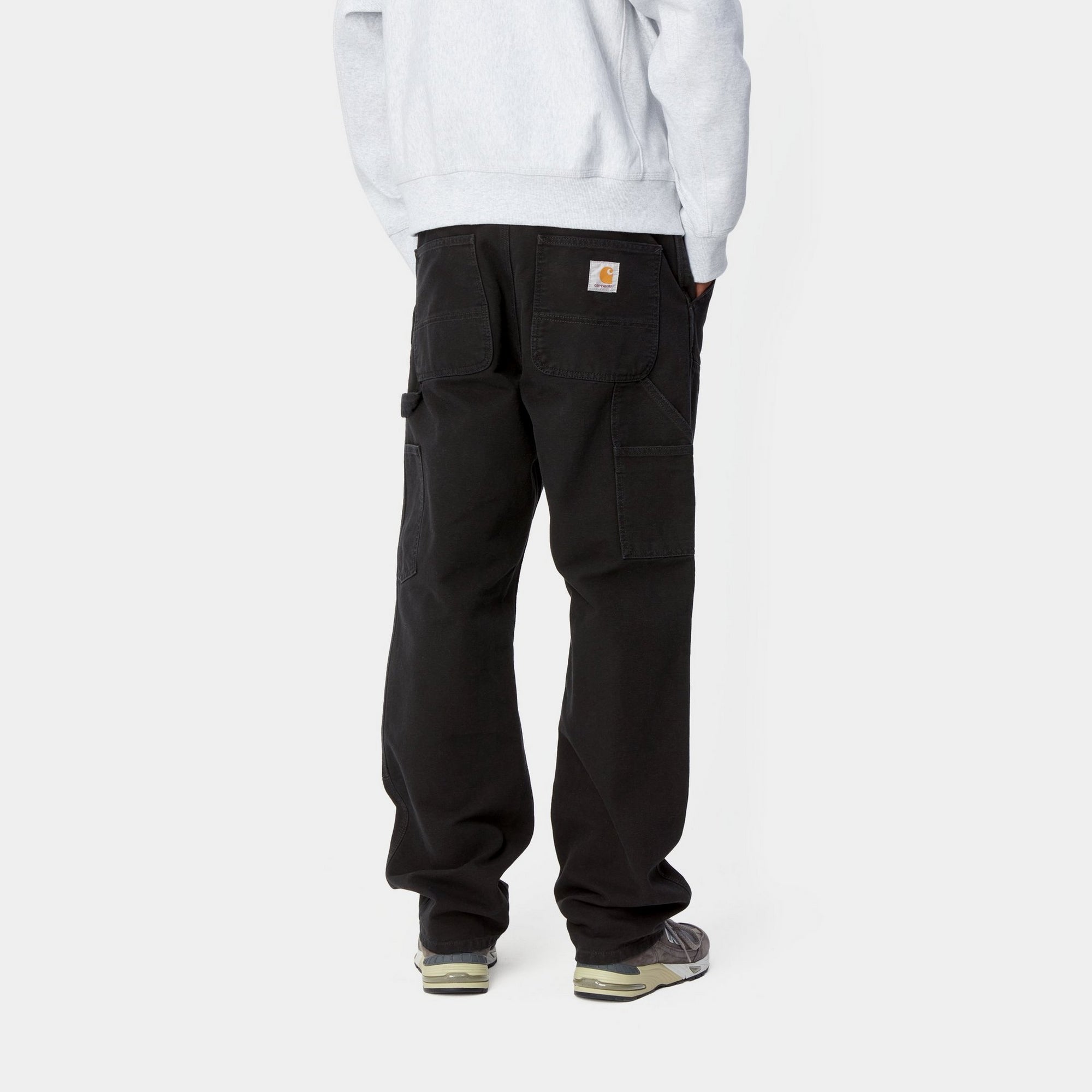Double Knee Work Pants - Black Distressed Canvas | Durable Men's Workwear for Construction, Carpentry & Outdoor Labor