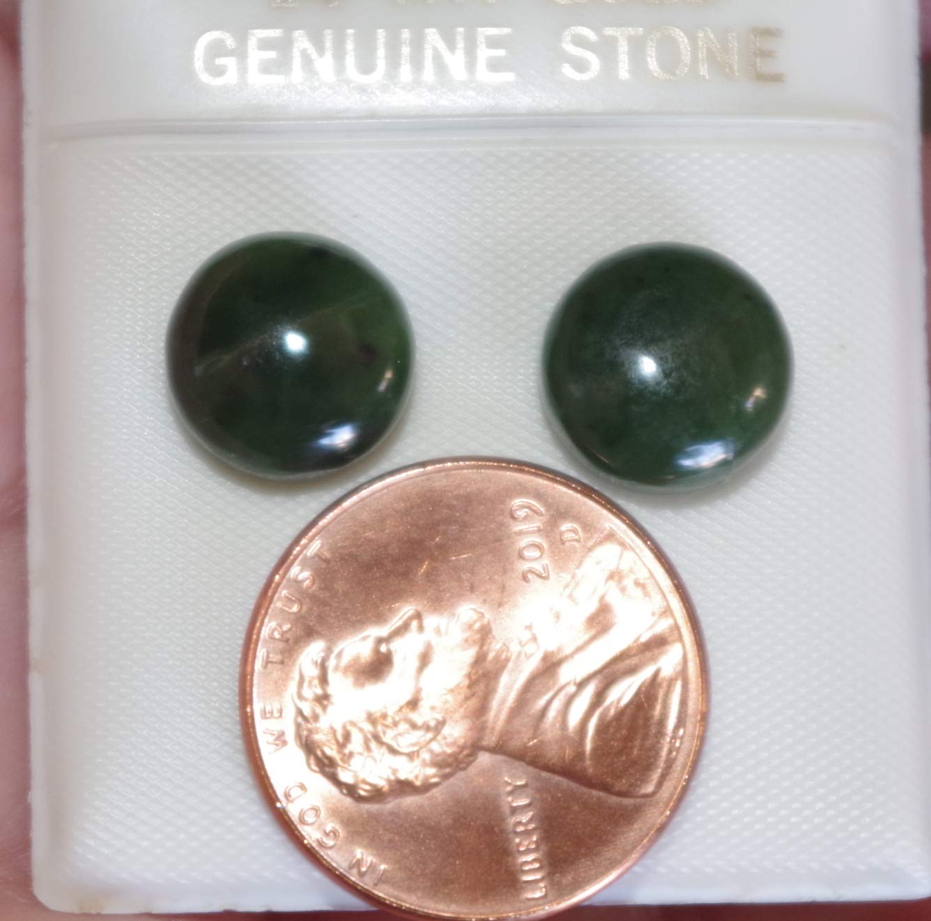 14K Solid Gold Green Jadeite Stud Earrings - 11MM Half Dome Round AA Quality for Women | Elegant Jewelry Gift for Birthday, Anniversary & Special Occasions