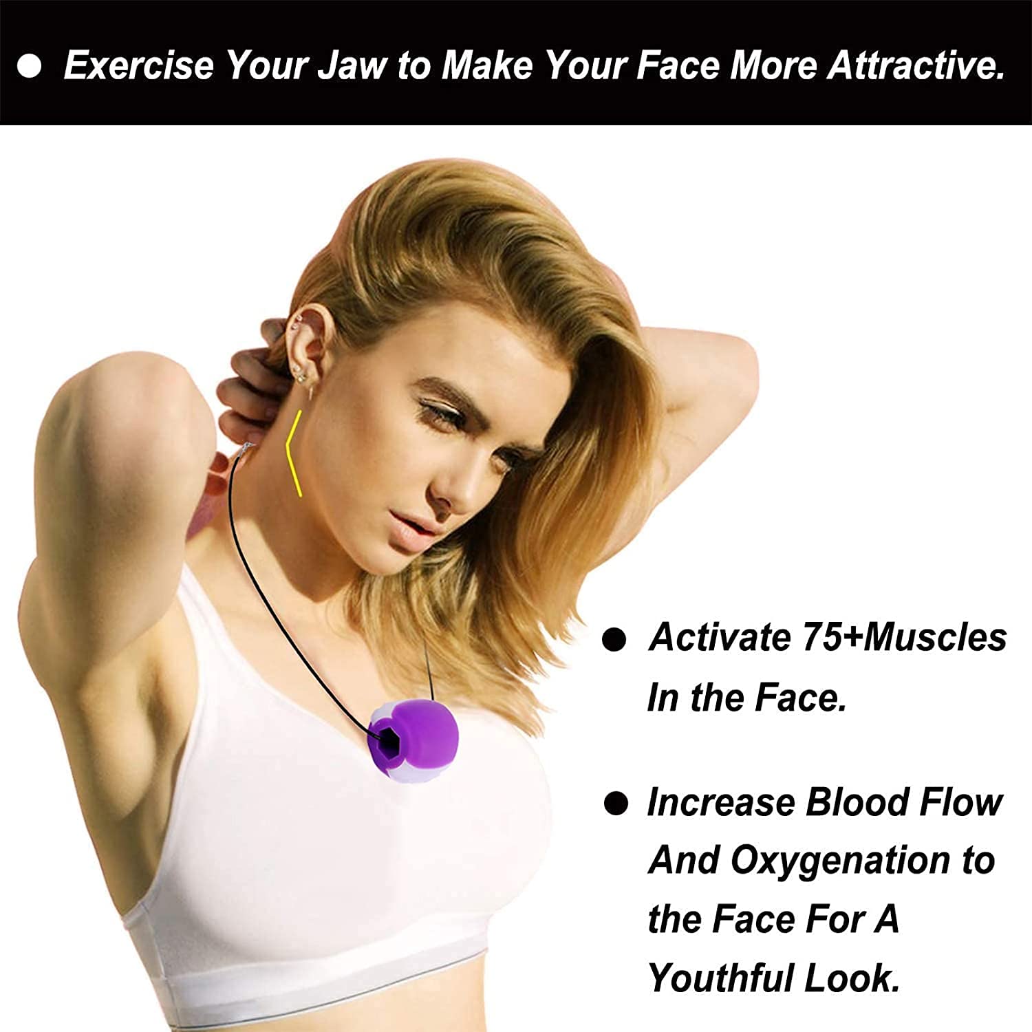 Kixre Jaw Exerciser for Double Chin Reduction & Jawline Definition - Face and Neck Muscle Toner for Men & Women | Improve Facial Contour & Slim Neck for Daily Workout & Beauty Routine