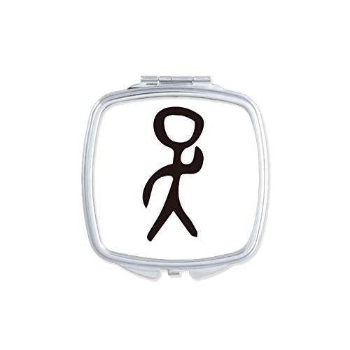 DIYthinker Chinese Surname Wu Character Bone Inscription Mirror - Portable Compact Double-Sided Glass Makeup Mirror for Travel, Home Vanity & Gift