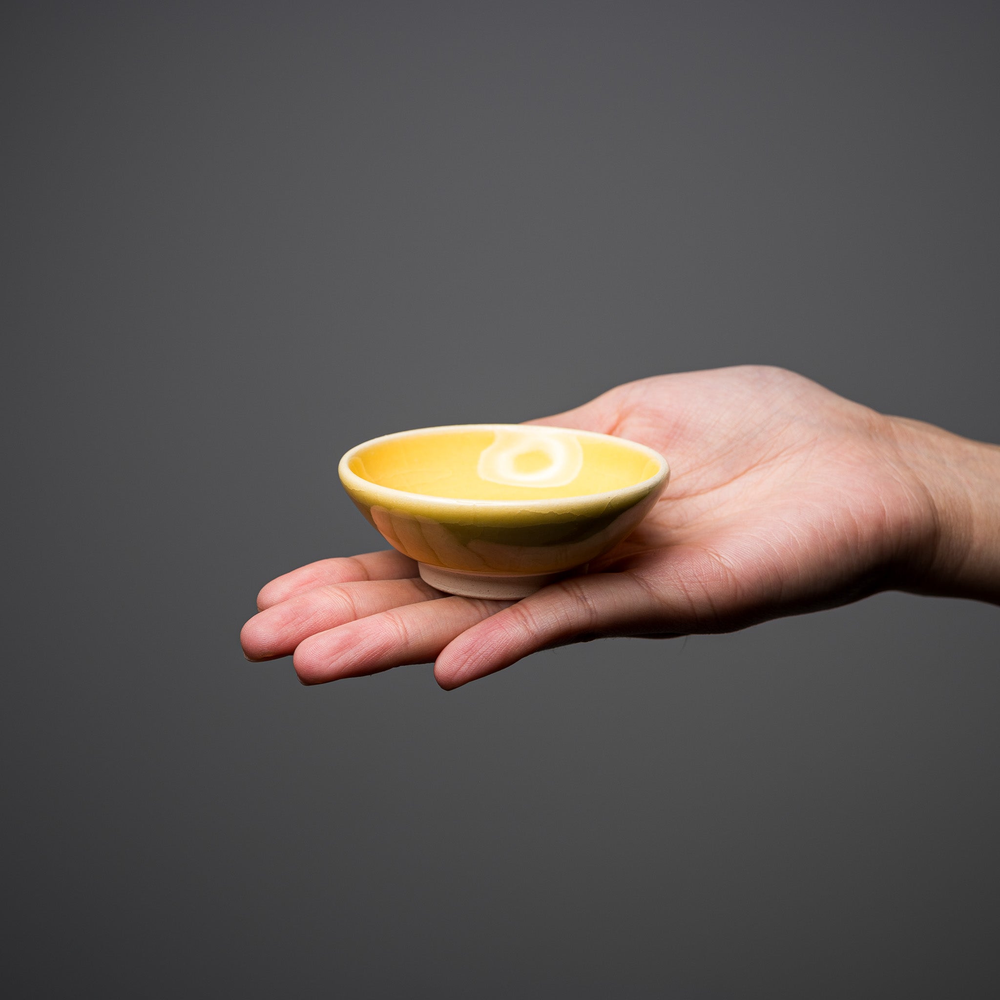 NINSHU Small Japanese Dish - Yuzu Yellow Ceramic Soy Sauce Plate for Sushi, Wasabi & Dipping Sauces | Perfect for Asian Dining, Home Decor & Gift Giving