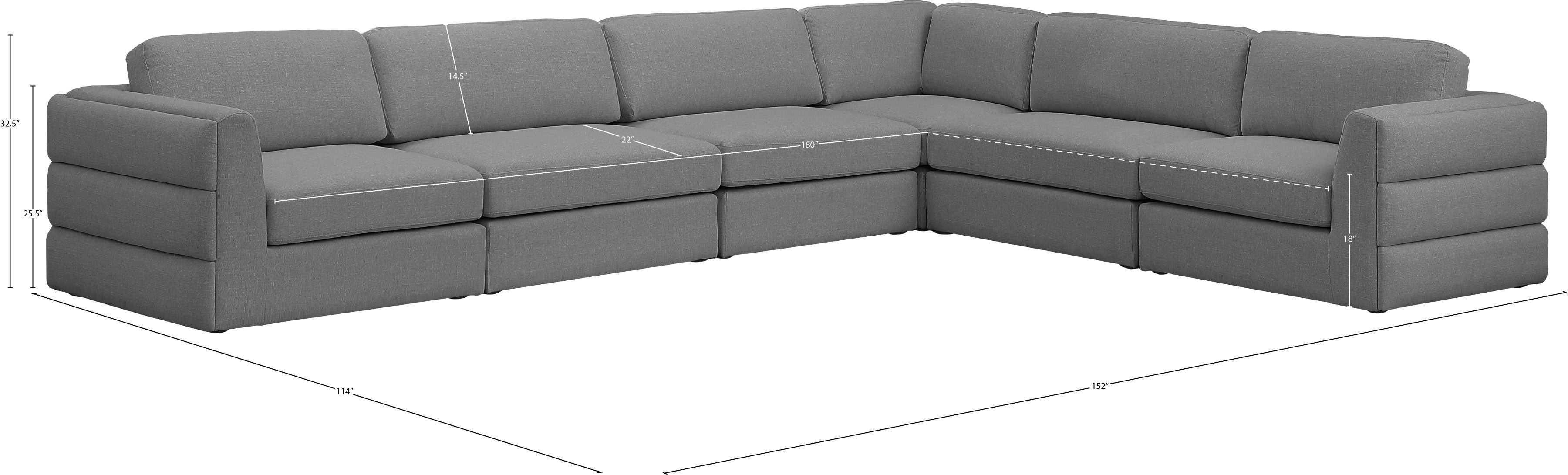 Beckham Durable Linen Textured Fabric Modular Sectional Sofa - Modern L-Shaped Couch for Living Room, Family Room & Home Theater Comfort