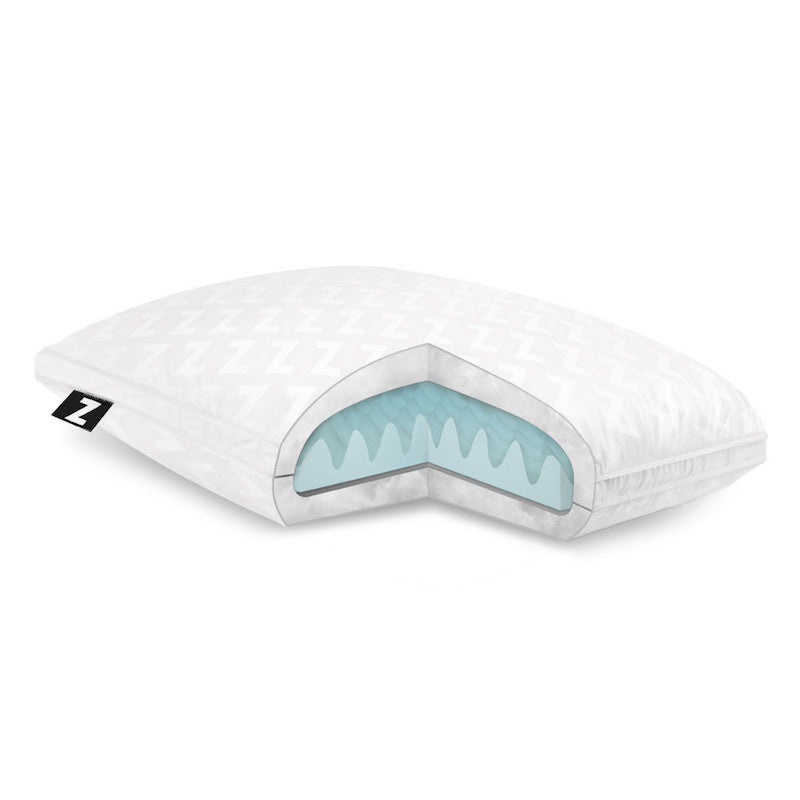 Malouf Gel Convolution Pillow for Neck Pain Relief - Cooling Memory Foam Pillow with Ergonomic Support - Perfect for Side, Back & Stomach Sleepers - Home & Travel Use