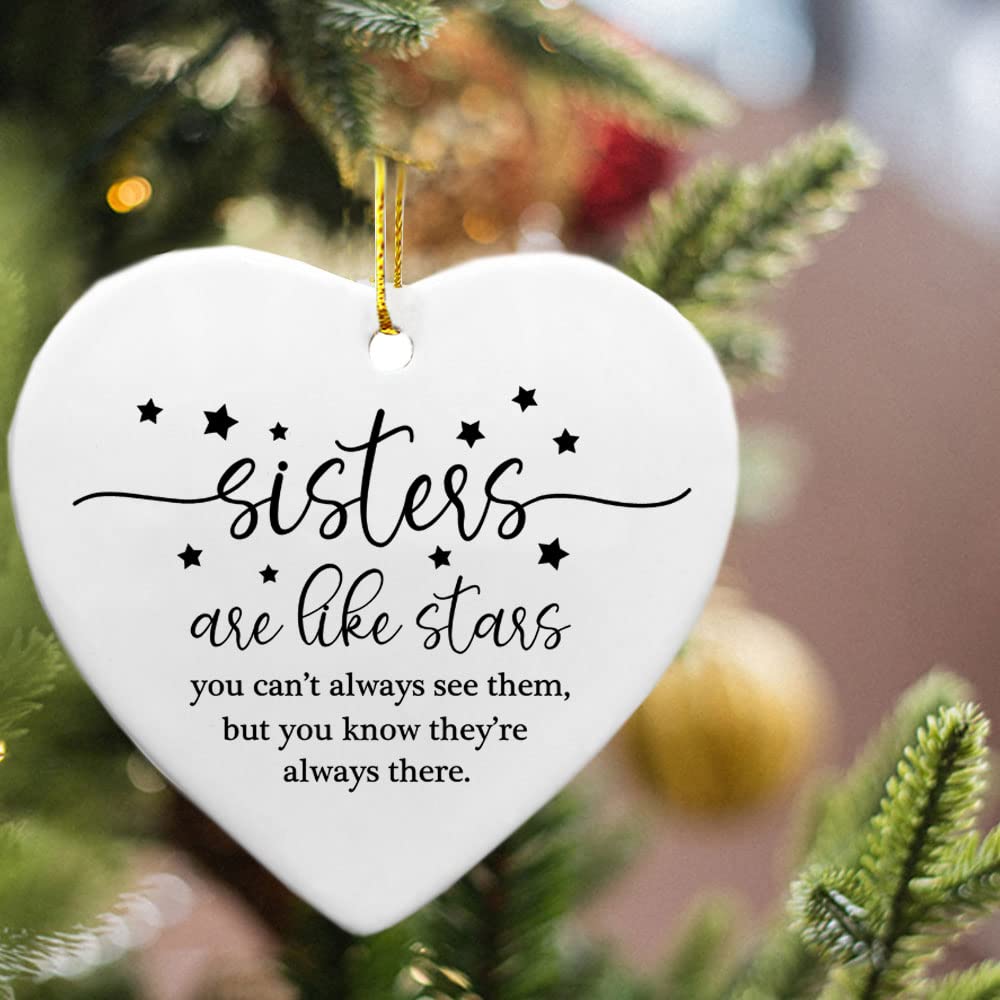 Sister Keepsake Heart Ceramic Gift - Best Birthday Present for Sister from Sister, Best Friend & Bestie Gift for Women, Long Distance Friendship Keepsake, Perfect for Anniversaries & Special Occasions