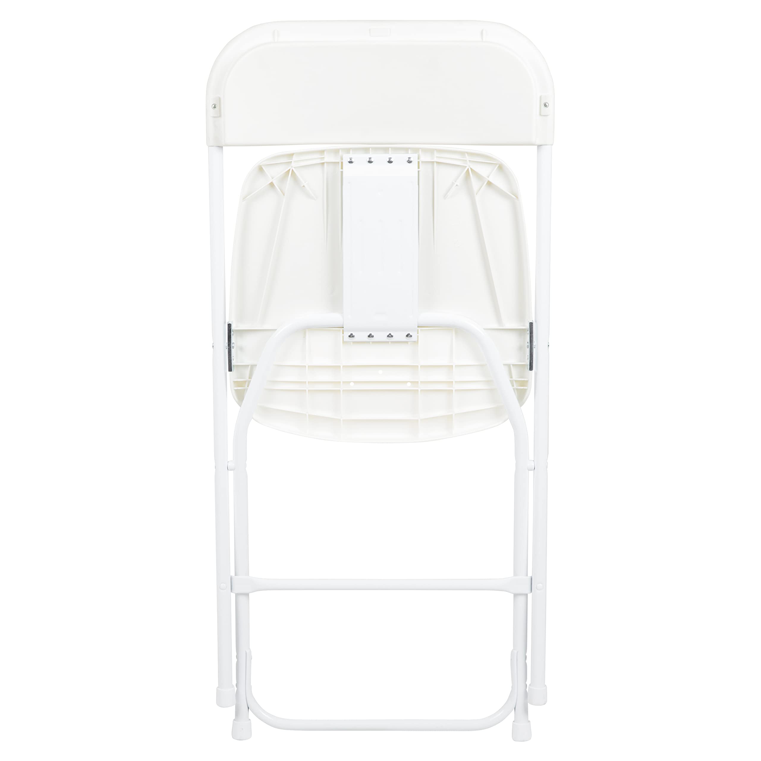 Flash Furniture Hercules Series Heavy Duty Plastic Folding Chairs - 4 Pack White Event Chairs with 650LB Weight Capacity - Lightweight Stackable Chairs for Weddings, Parties, Banquets & Outdoor Events