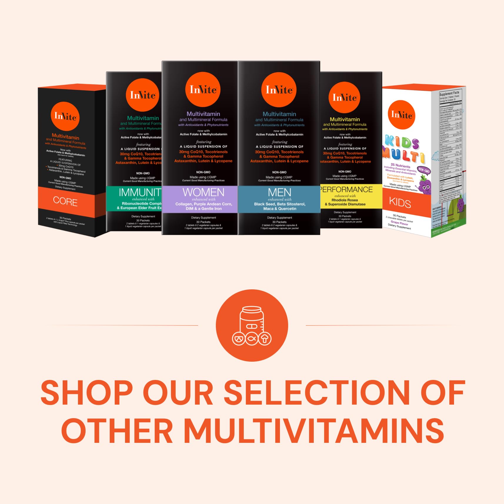 Invite Health Core Multivitamin - Premium Daily Multivitamin Supplement with Essential Vitamins & Minerals for Optimal Absorption - Supports Immune System, Energy & Overall Wellness - 60 Tablets (2-Pack) - Perfect for Busy Professionals & Active Lifestyles