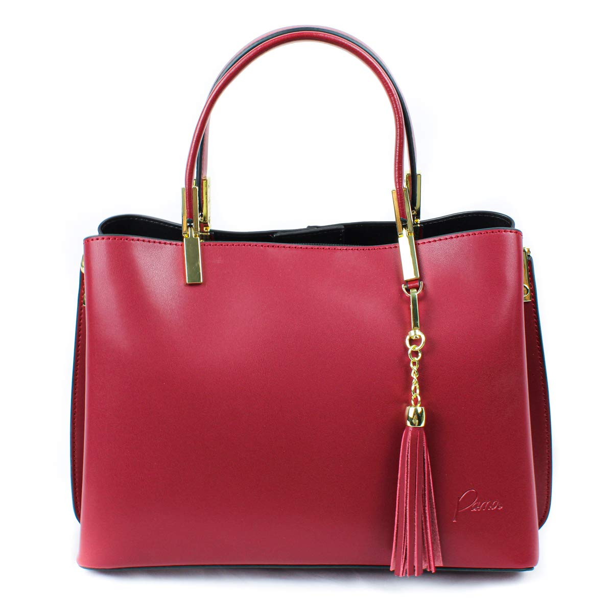 Pamo LYNETTE Women's Designer Leather Handbag - Top Handle Purse for Work, Travel & Everyday Use | Fashionable Shoulder Bag & Crossbody Bag
