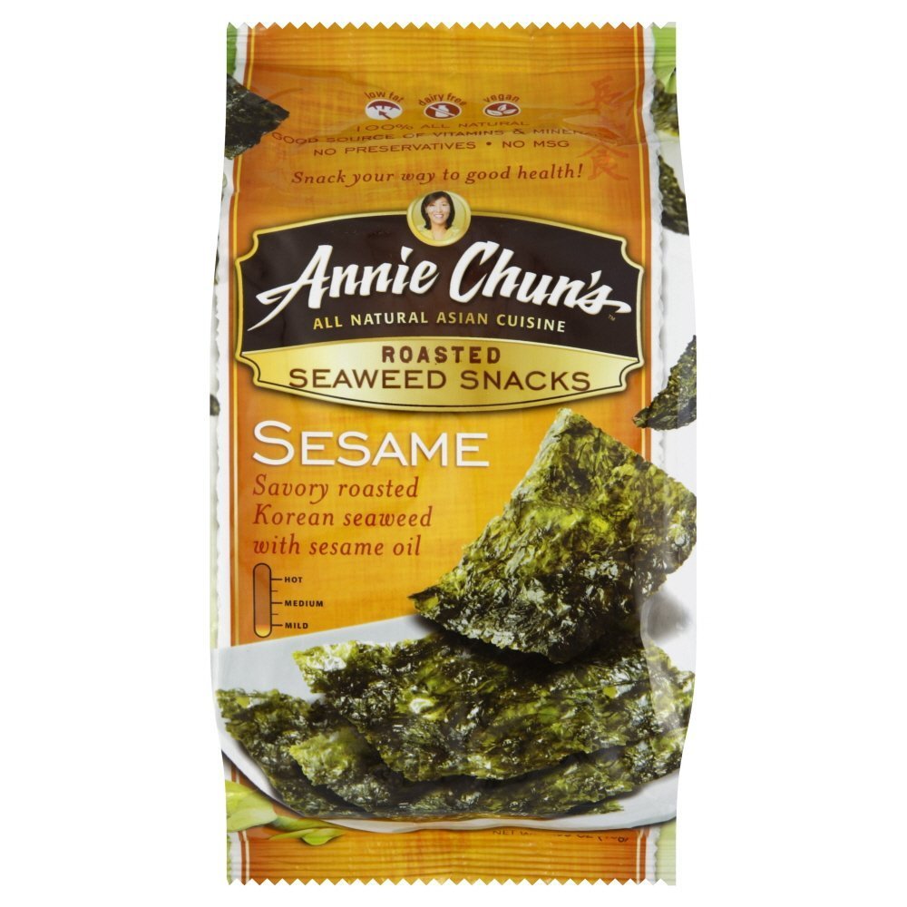 Annie Chun's Roasted Sesame Seaweed Snacks - Pack of 12 (0.35 oz Each) - Healthy Korean Seaweed Sheets for On-the-Go Snacking, Lunch Boxes & Asian Cuisine