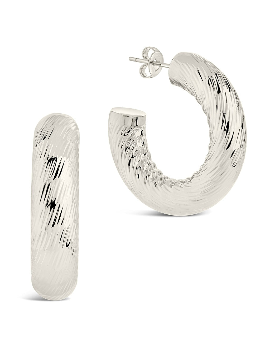 Pepper Textured Tube Hoop Earrings - Trendy Stainless Steel Dangle Earrings for Women | Perfect for Parties, Date Nights & Everyday Wear