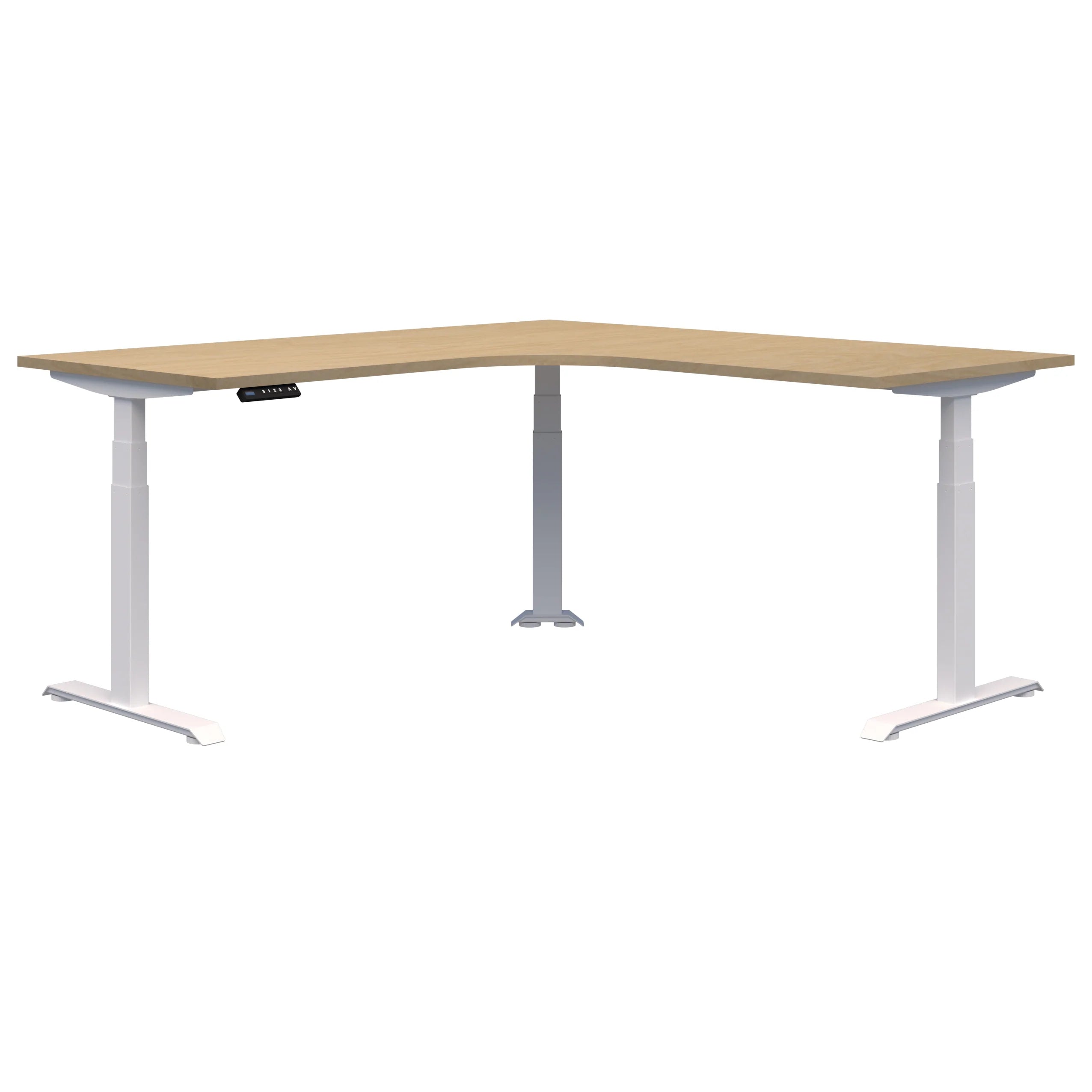 Summit II Electric Height Adjustable Corner Standing Desk - Ergonomic Home Office Workstation for Remote Work & Gaming Setup