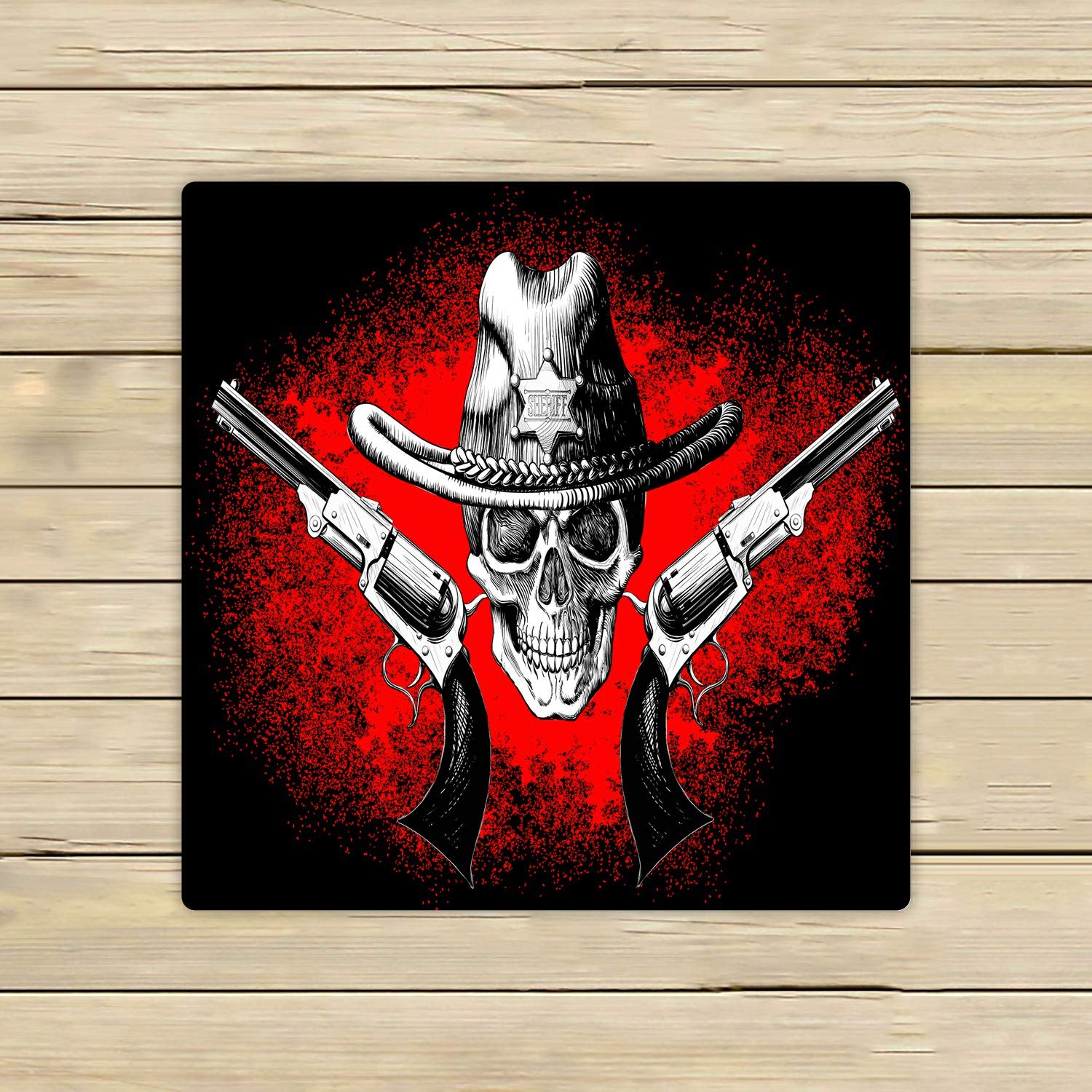 ECZJNT Skull Cowboy Hat & Guns Beach Bath Towel - 13x13 Inch Soft Absorbent Shower Towel for Home, Outdoor, Travel - Perfect for Pool, Beach, Gym & Spa Use