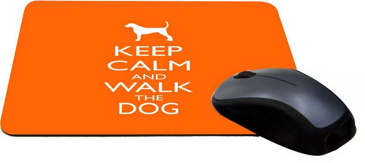 Keep Calm and Walk the Dog - Orange Lightning Series Gaming Mouse Pad | Non-Slip Rubber Base | Perfect for PC, Laptop & Office Work | Ideal for Gamers & Professionals