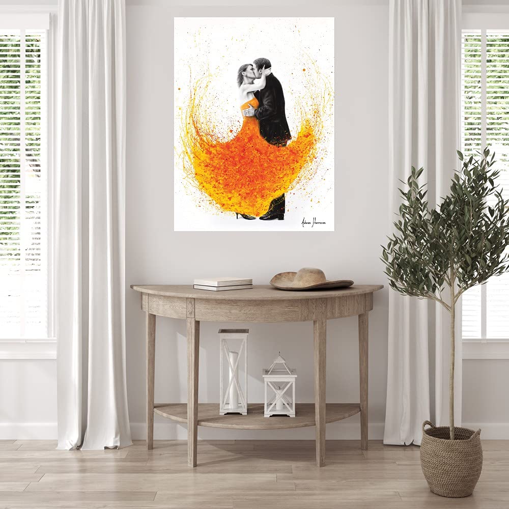 Sunny Autumn Kiss Fine Art Canvas Wall Decor by Ashvin Harrison - Ready to Hang 32x43 Inch - Perfect for Living Room, Bedroom, Office & More - Handmade Landscape Painting for Home & Commercial Spaces
