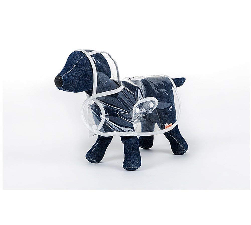 HongGun Waterproof Pet Raincoat - Transparent Dog Rain Jacket for Small Dogs & Cats (Size M, White) | Outdoor Walking & Rainy Day Protection